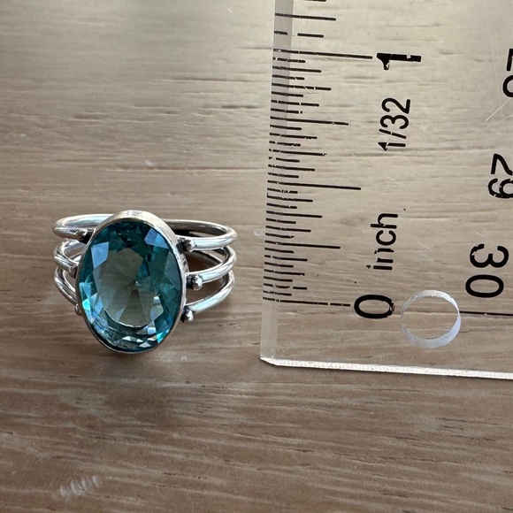 NWOT Sundance Stratosphere Ring, Swiss Blue Topaz, Sterling Silver - Picture 6 of 7